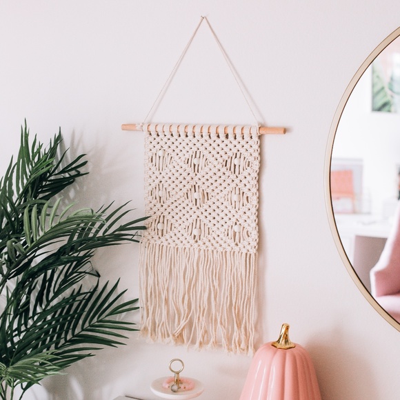 Handmade Woven Macrame Wall Hanging - Picture 2 of 7